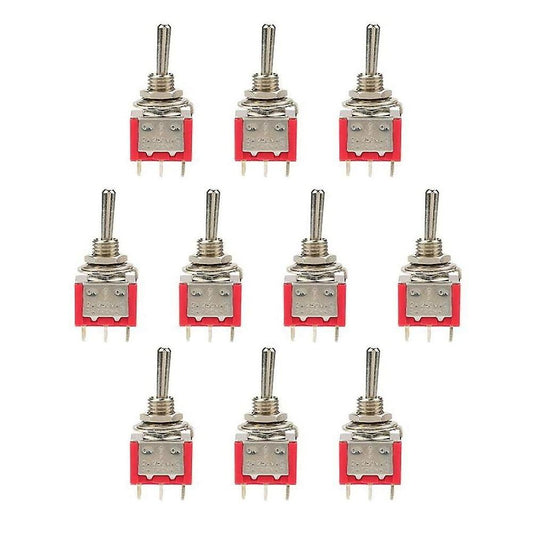 10 Pieces Of Toggle Switch On-off-on 3 Position Toggle Switch Dpdt