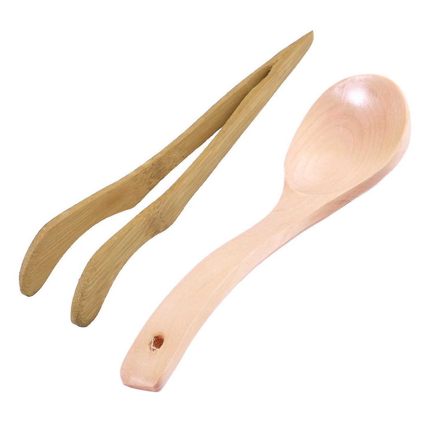 Kitchen Wood Round Head Rice Scoop Soup Ladle Spoon 7.5 Inch L