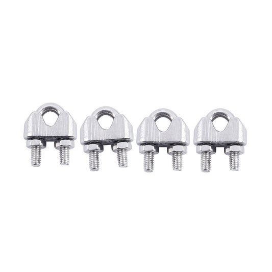 4pcs Stainless Steel Cable Clip Saddle for 5/32 Inch 4mm Wire Ropes