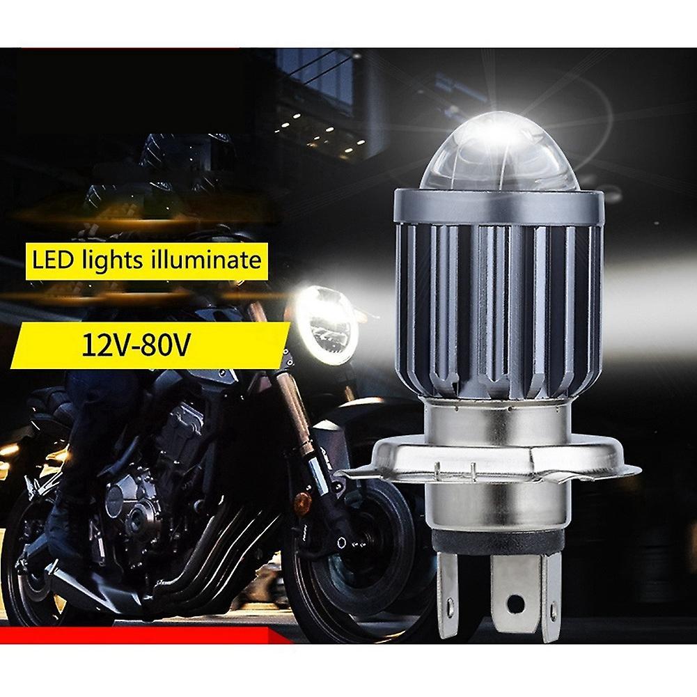 H4 Motorcycle Mini Led Projector Bulbs Dual Colors Scooter E-bikes