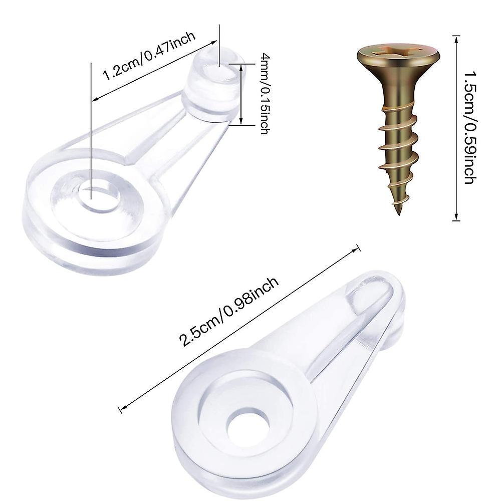 100 Pack Glass Retainer Clips Kit Cabinet Glass Clips(transparent )