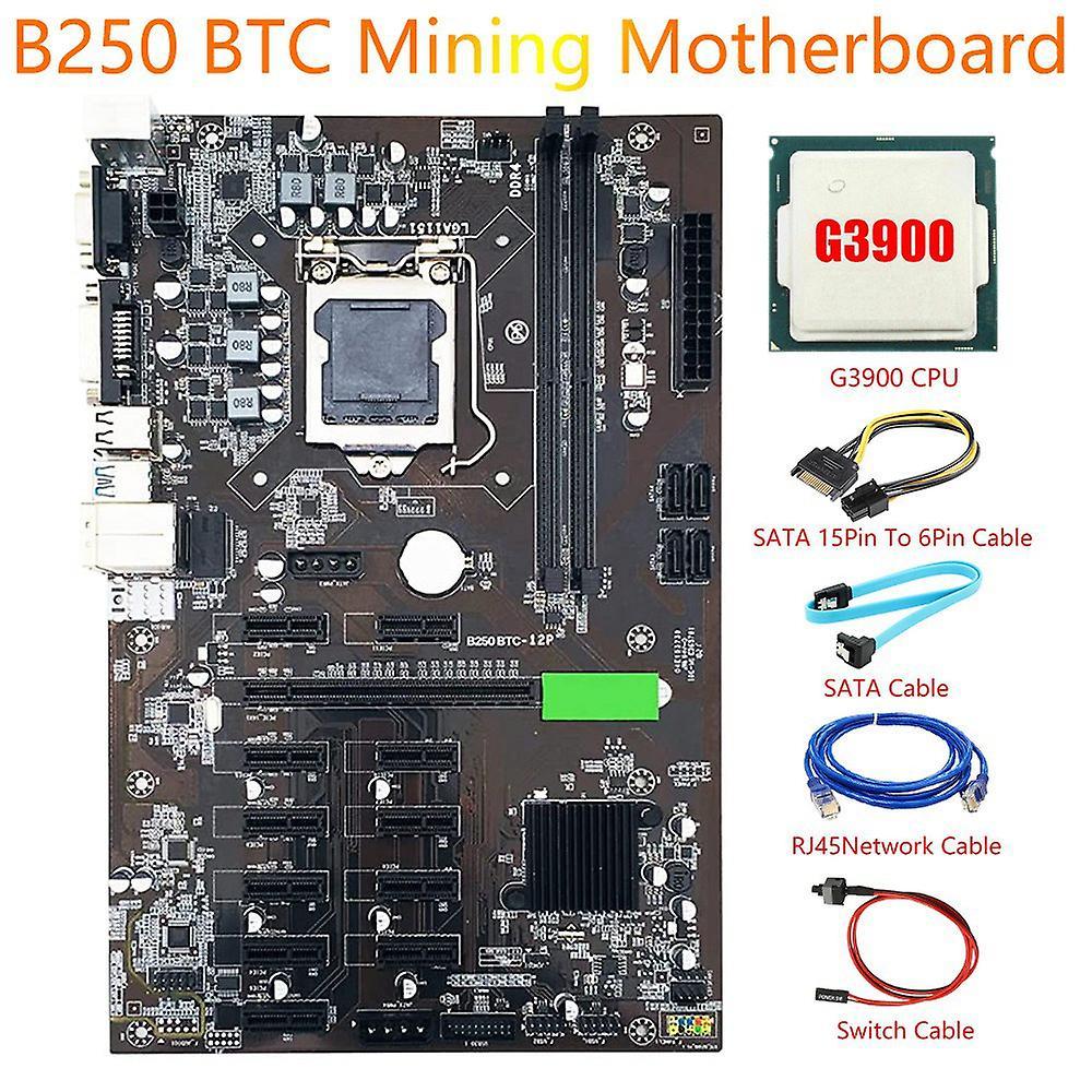 B250 Btc Motherboard Kit 12 Gpu Lga1151 Ddr4 Sata 3.0