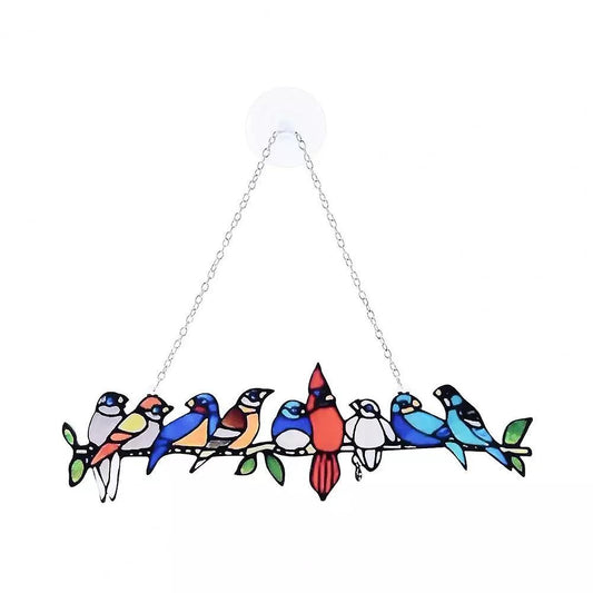 Simple Style Cartoon Birds Window Wall Pendant Home Room Decoration-2