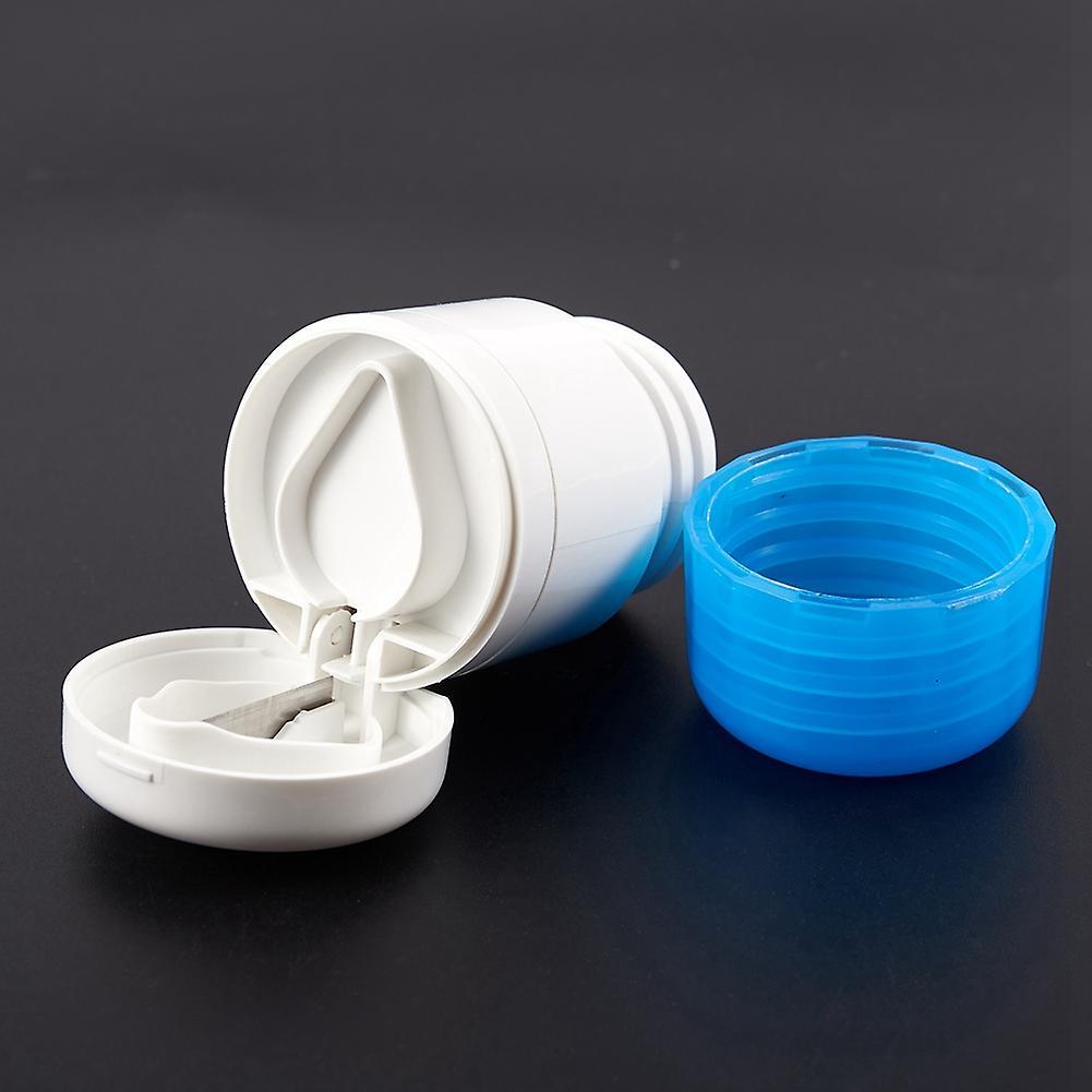 2in1 Function Round Medicine Tablets Cut Splitter Grinder Blue&white