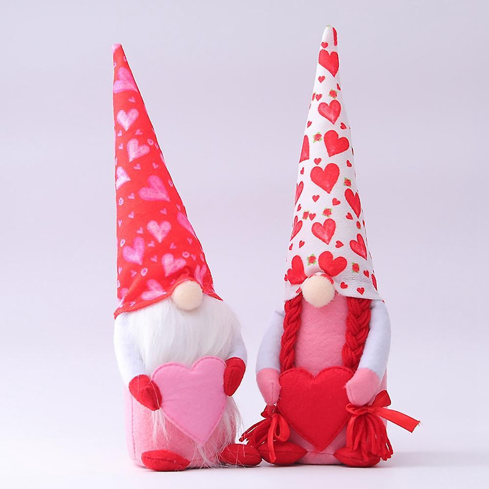 Valentines Day Decor, Handmade Faceless Doll Rudolph Plush Toy, B