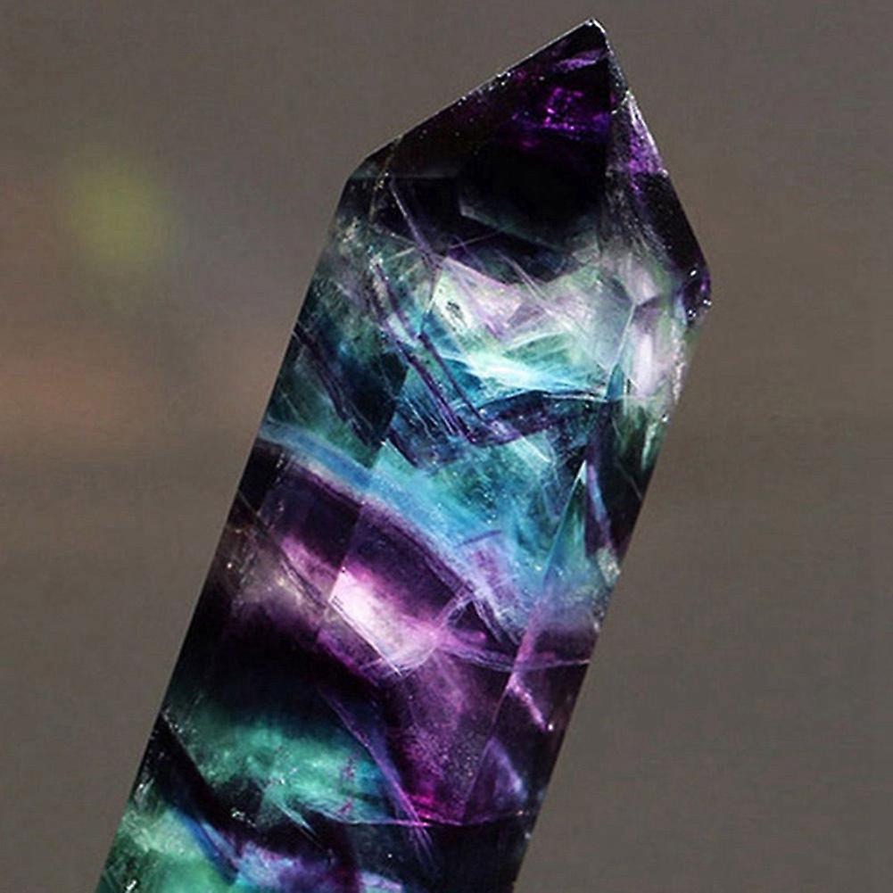 Natural Fluorite Crystal Tower Hexagonal Faceted Prism Figurine 5-6cm