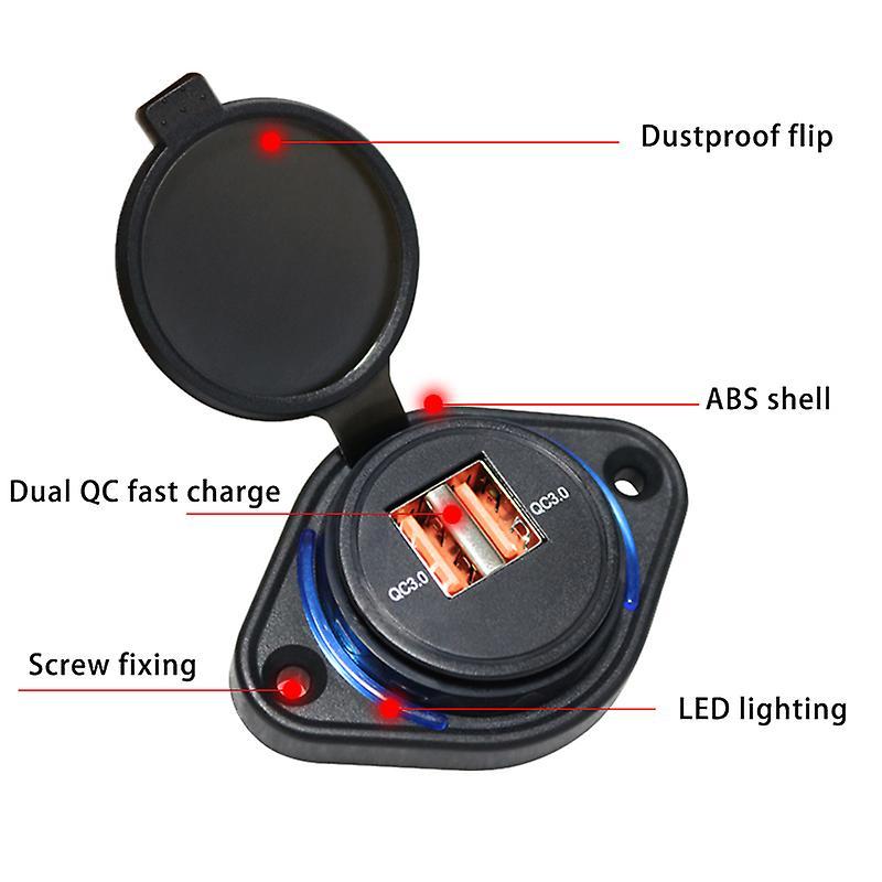 Qc3.0 Universal Car Charger Power Outlet Car Charger Blue Light