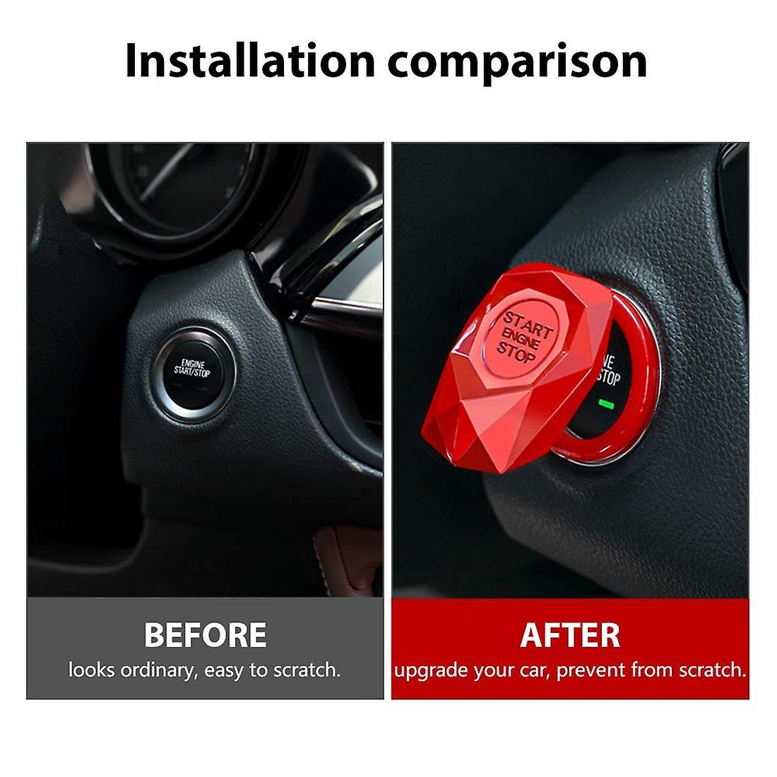 Car Engine Start Stop Button Cover Trim Push Button Switch Caps