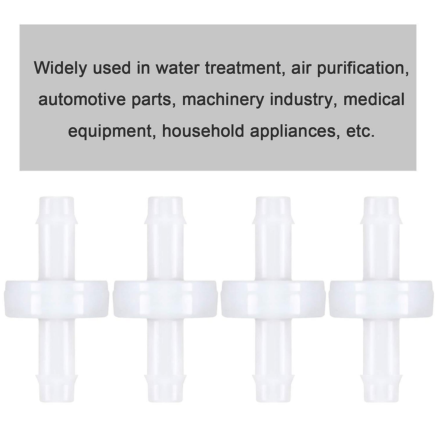 4pcs Check Valve Pvdf for Fuel Gas Liquid Air 1/4 Inch 6 Mm