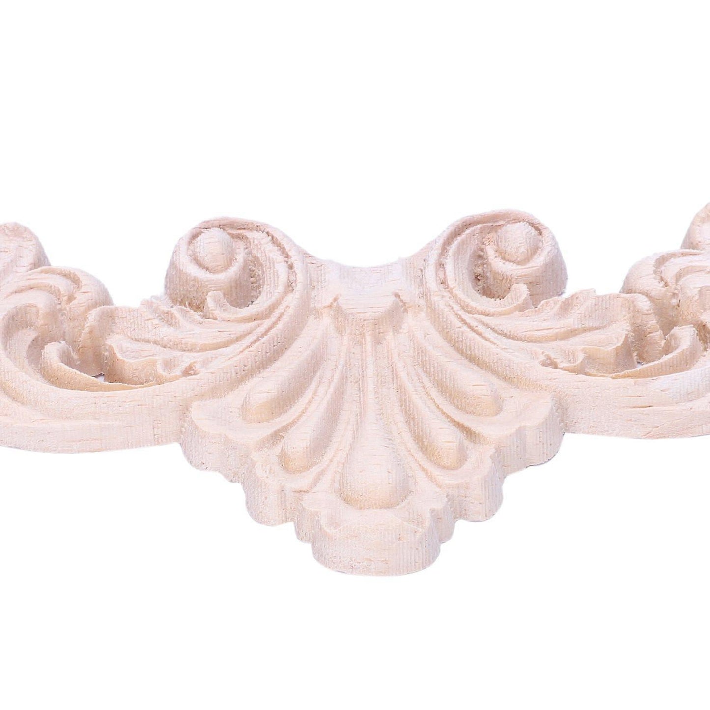 22*10 Cm Wood Carved Corner Onlay Applique Decor Unpainted