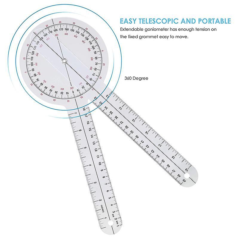 3-piece Goniometer 6/8/12 Inch Occupational Therapy Protractor Tool