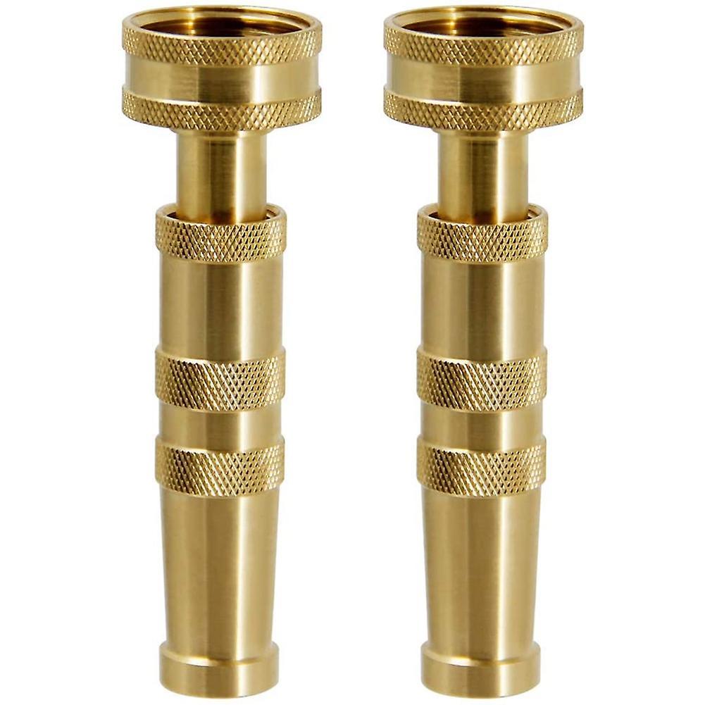 Heavy-duty Brass Adjustable Twist Nozzle, 2 Pack, Brass Hose Nozzle