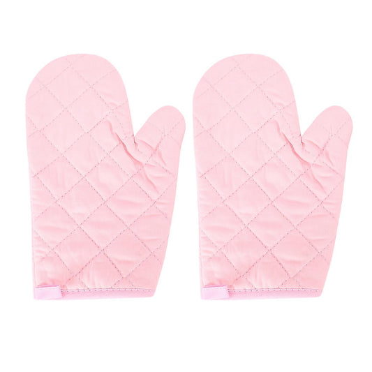 1 Pair Craft Cotton Oven Glove Pot Holder Cooking Mitts Pink