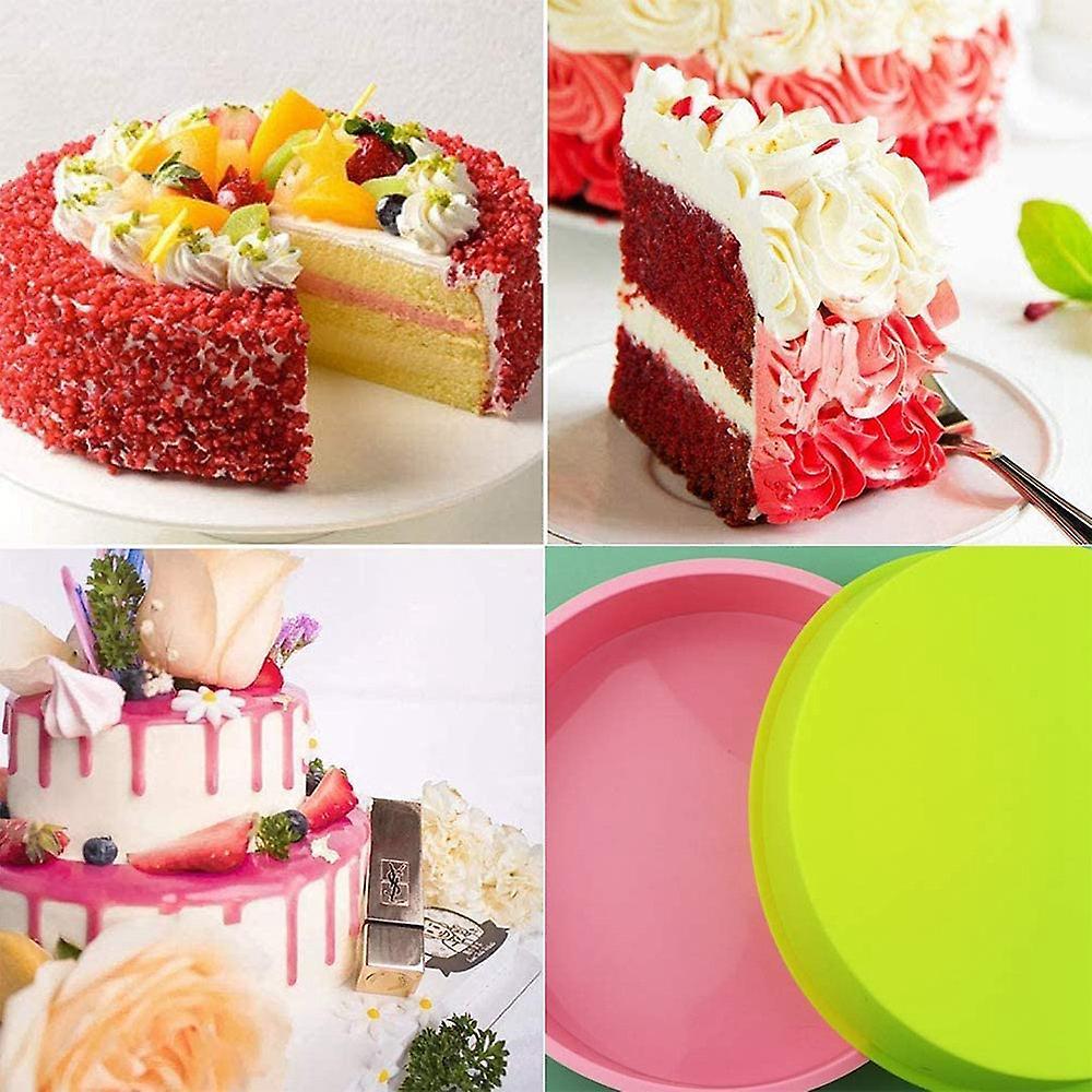 2pcs Silicone Cake Molds,8 Inch Cake Tins,bakeware for Cookies/breads