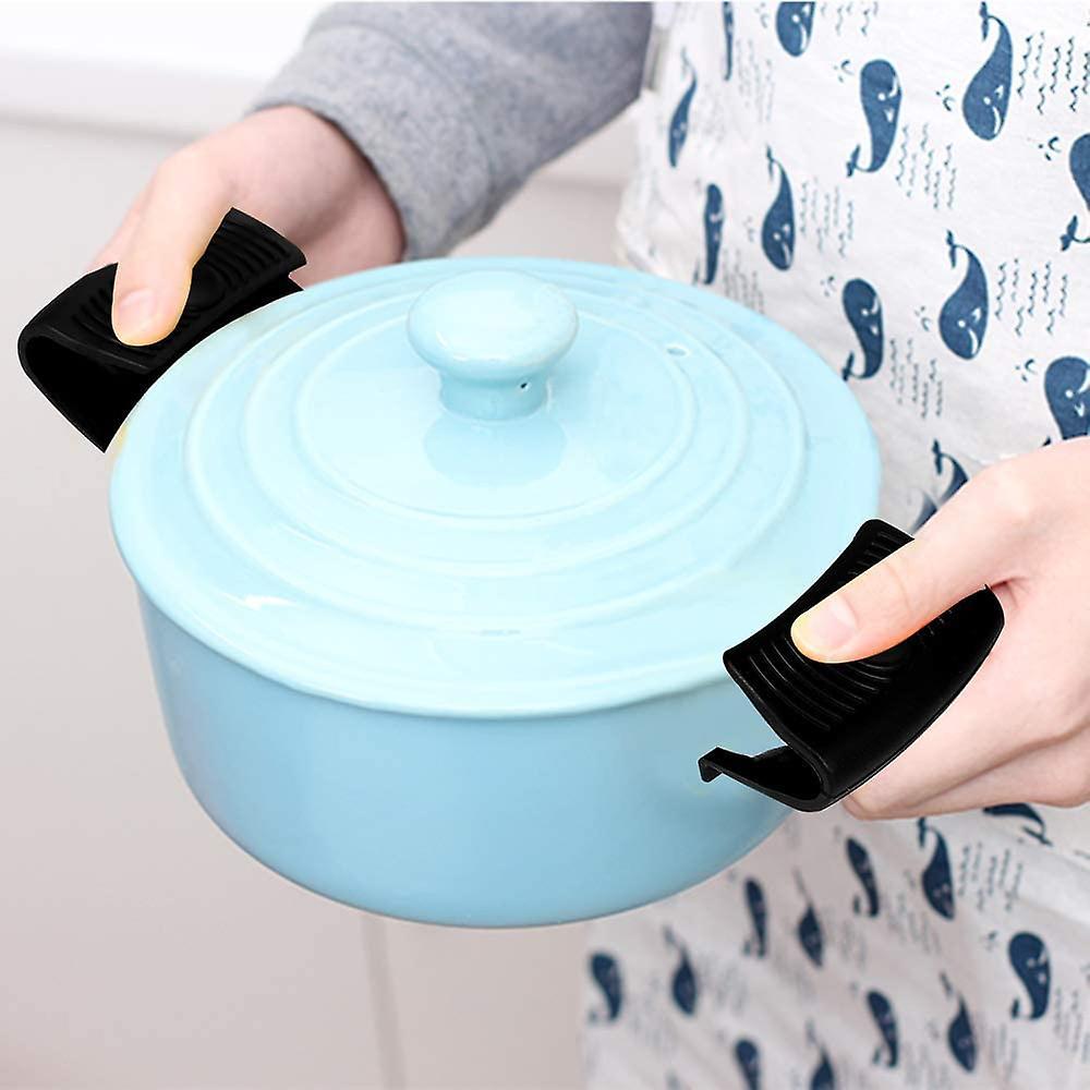 5pcs Silicone Hot Handle Holder Cast Iron Non Slip Pot Heat Resistant