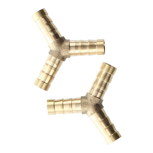 2 X Brass Y Style 3 Ways Hose Barb Connectors Adapters for 8mm Tubing
