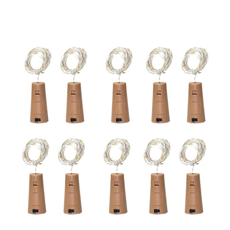 10 Packs Wine Bottle Stopper Copper Wire Light String 2m 20led Light