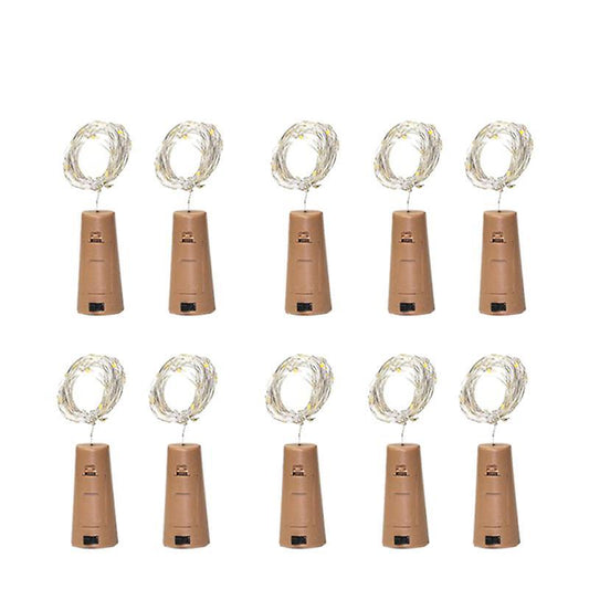 10 Packs Wine Bottle Stopper Copper Wire Light String 2m 20led Light