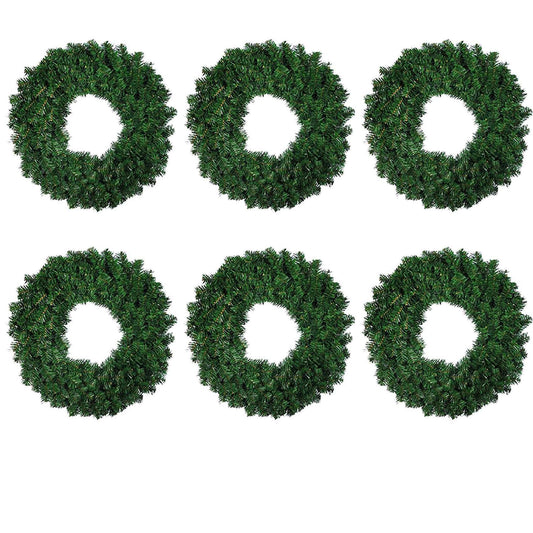 6 Pcs Green Artificial Pine Wreath for Fireplace Christmas Decoration