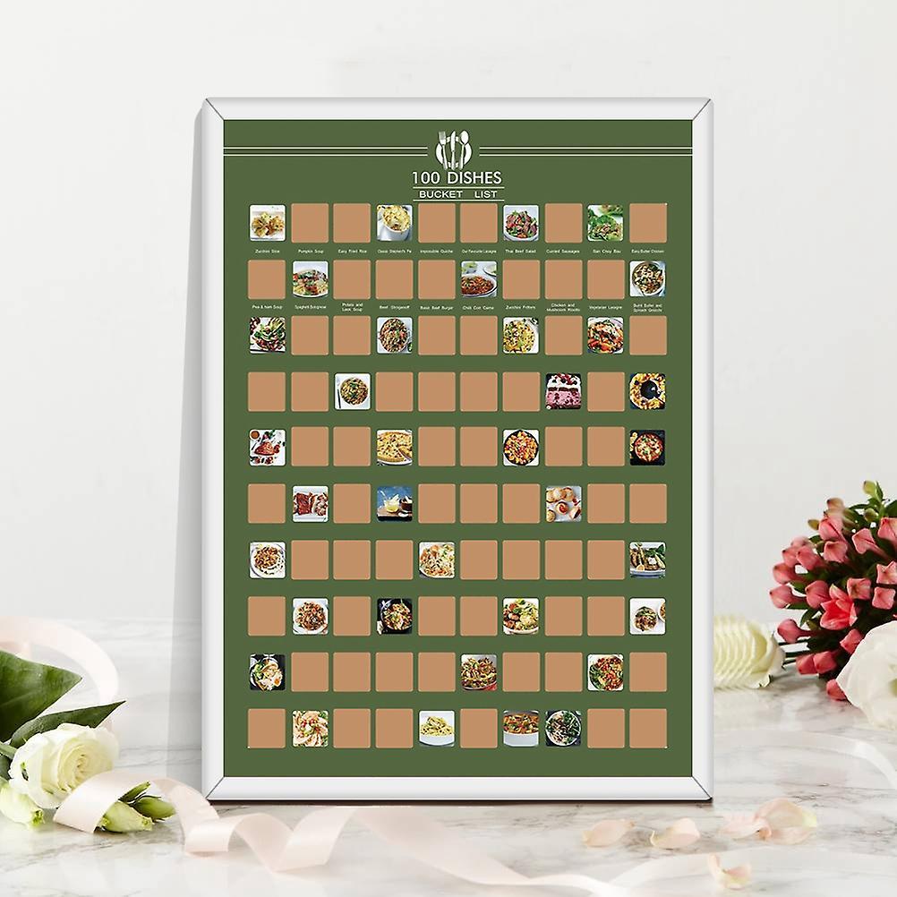 Top 100 List Scratch Menu Poster Wall Hanging Decorative Poster