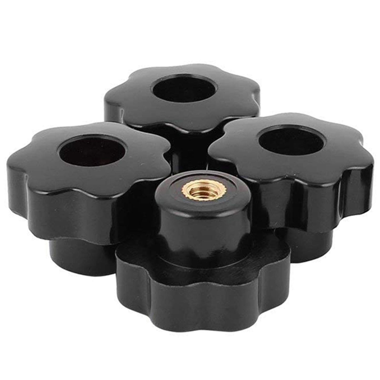 5x M6 X 32 Mm Buchse Gewinde 7 Loch Aufspannung Knauf Grip Schwarz
