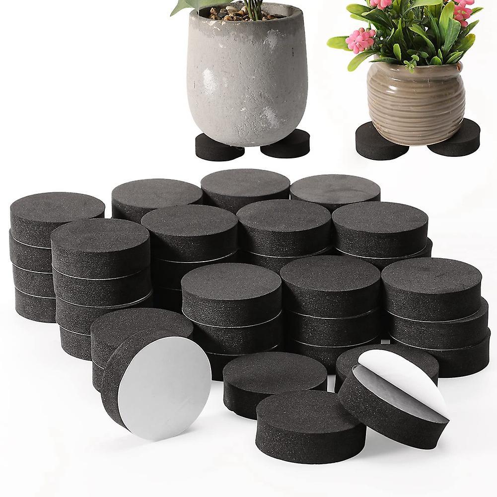 48pcs Plant Pot Feet Risers Natural Rubber Flower Pot Mat Invisible
