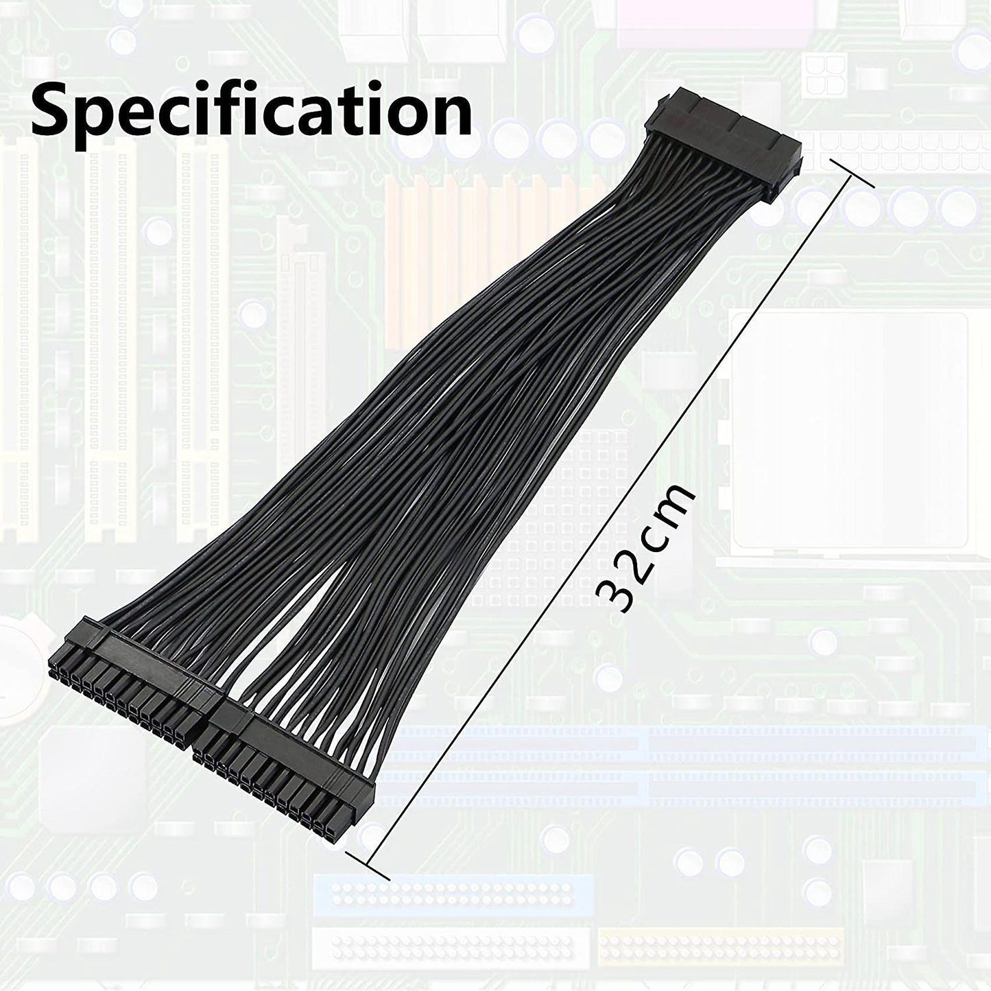 Dual Psu Power Supply 24-pin Atx Cable, for Atx Motherboard Cable
