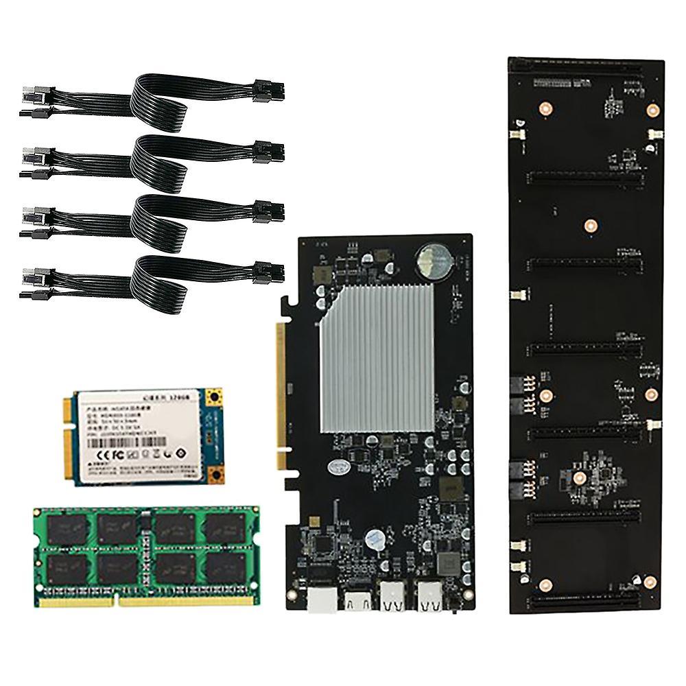 Eth-hsw2 Btc Mining Motherboard with 128g Ssd+8g Ram+4x Power Cord