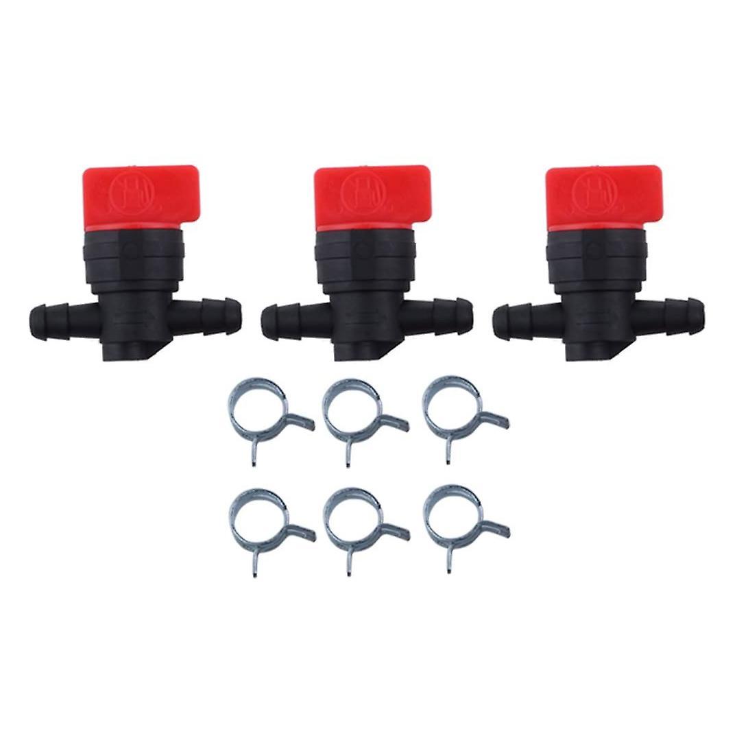 3pcs Fuel Shut Off Valve with Clamp for 1/4 Inch Briggs & Stratton