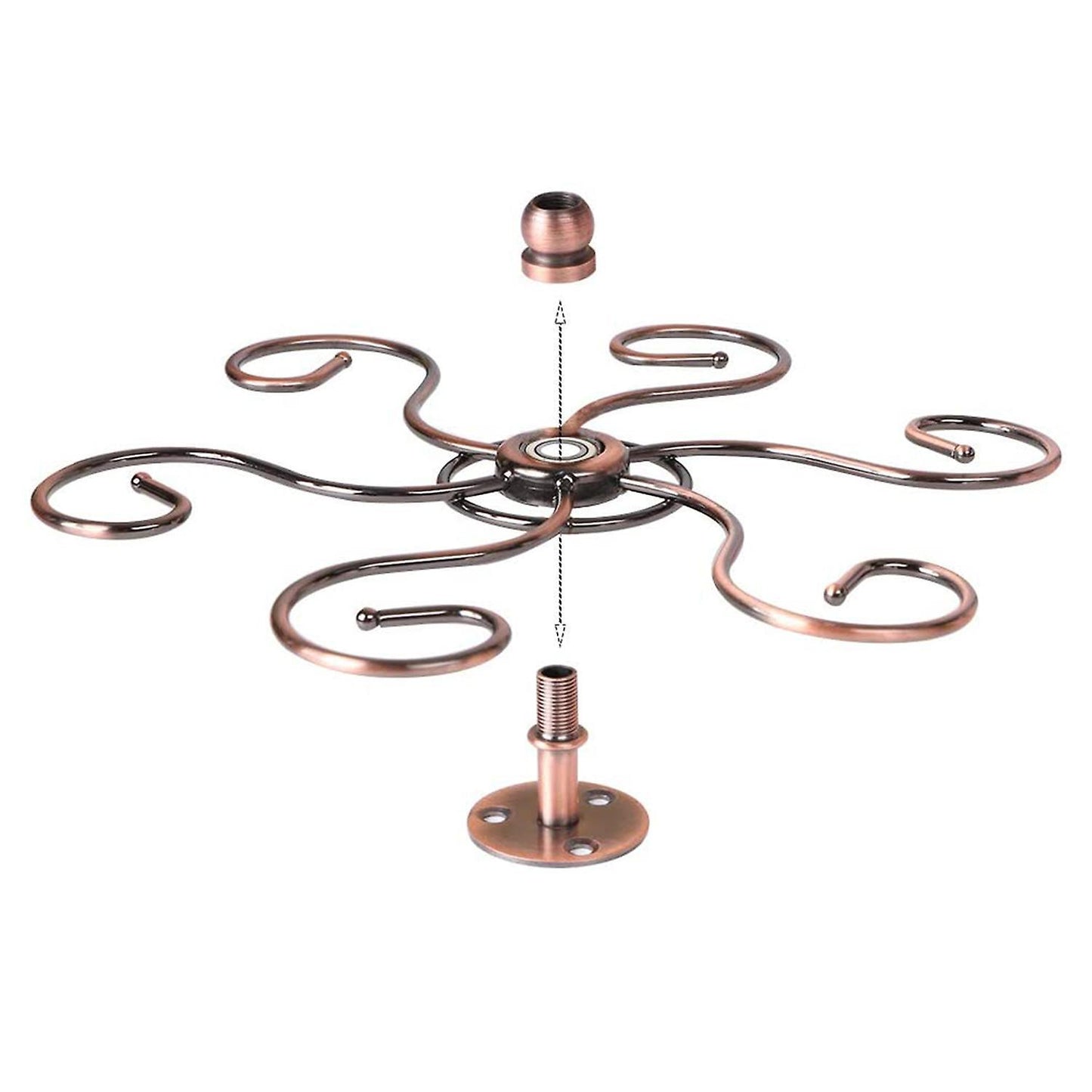 Rotatable Wine Glass Hanger Under Cabinet Hanging Racks (red Bronze)