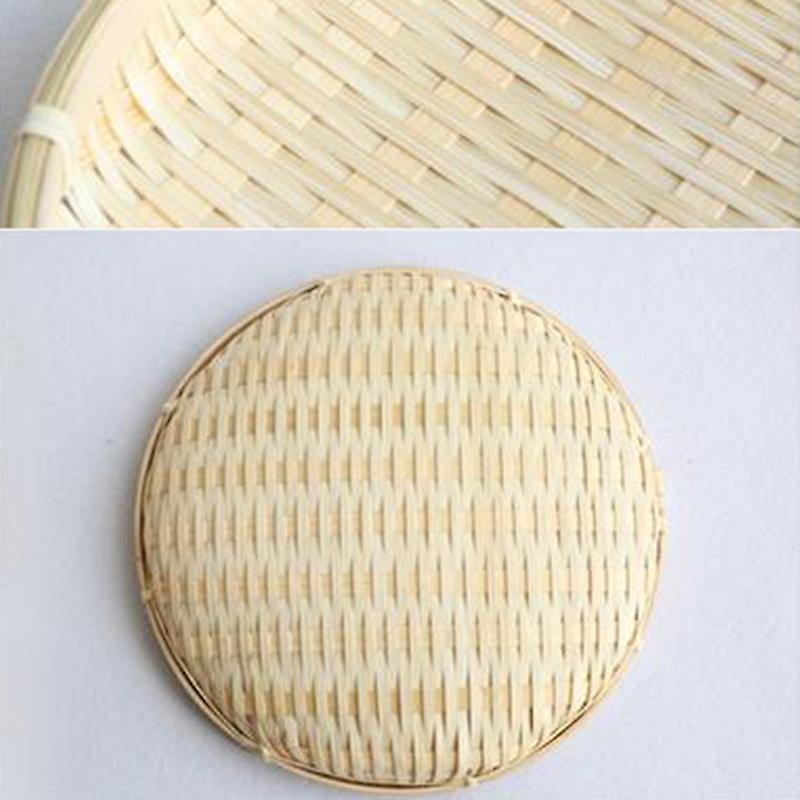 Bamboo Weaving Straw Baskets Fruit Bread Food Storage -single Layer