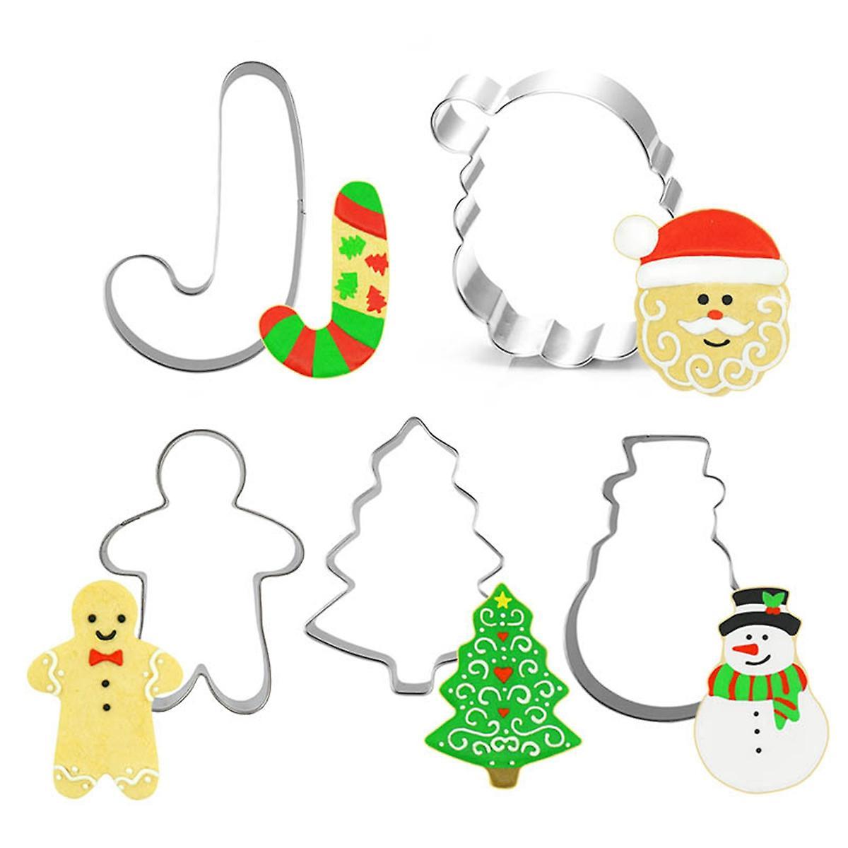 5-piece Christmas Biscuit Stainless Steel Cutting Die Household Set