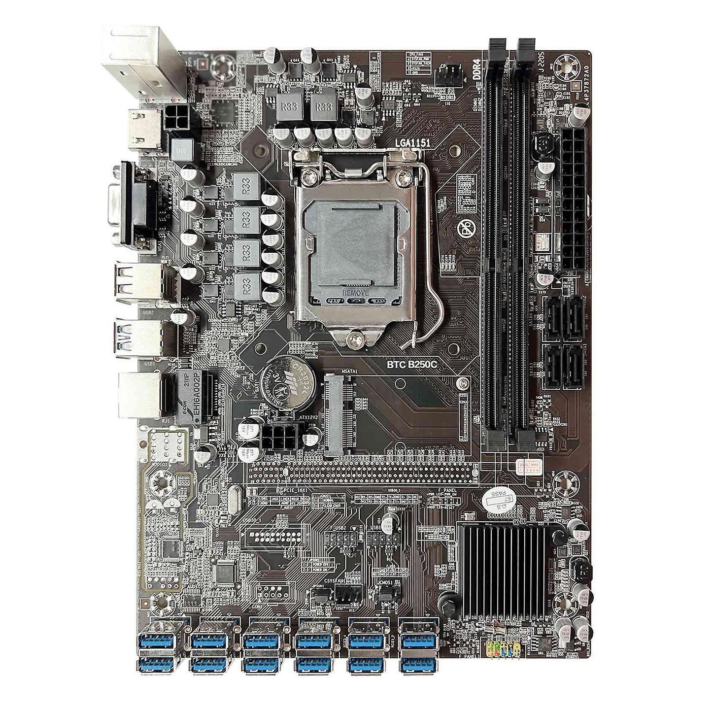 B250c Btc Mining Motherboard 12xpcie to Usb3.0 Graphics Card Slot
