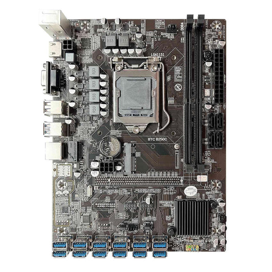 B250c Btc Mining Motherboard 12xpcie to Usb3.0 Graphics Card Slot