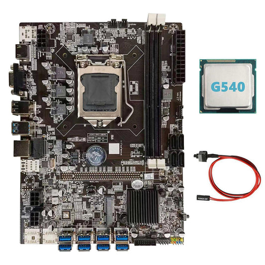B75 Btc Mining Motherboard+g540 Cpu+switch Cable Lga1155 8xpcie Usb