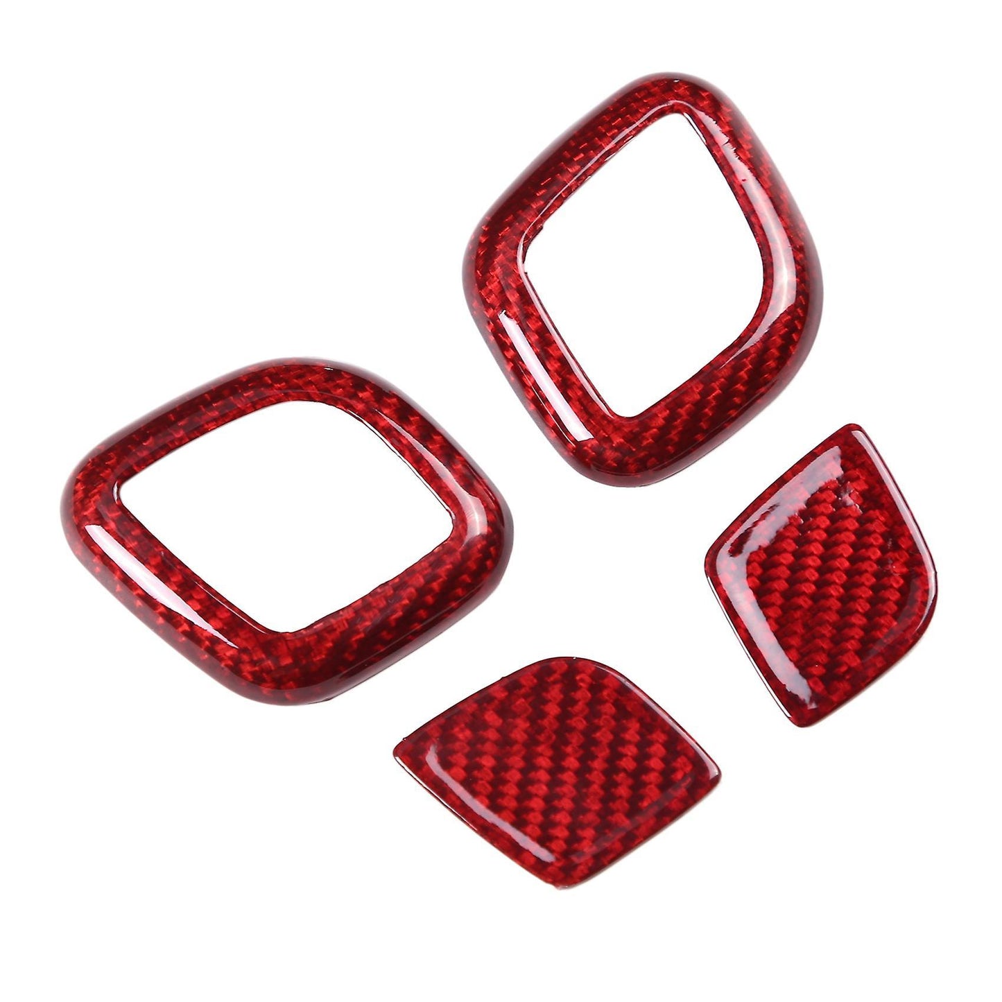 Real Carbon Fiber Car Headrest Switch Button Trim Cover