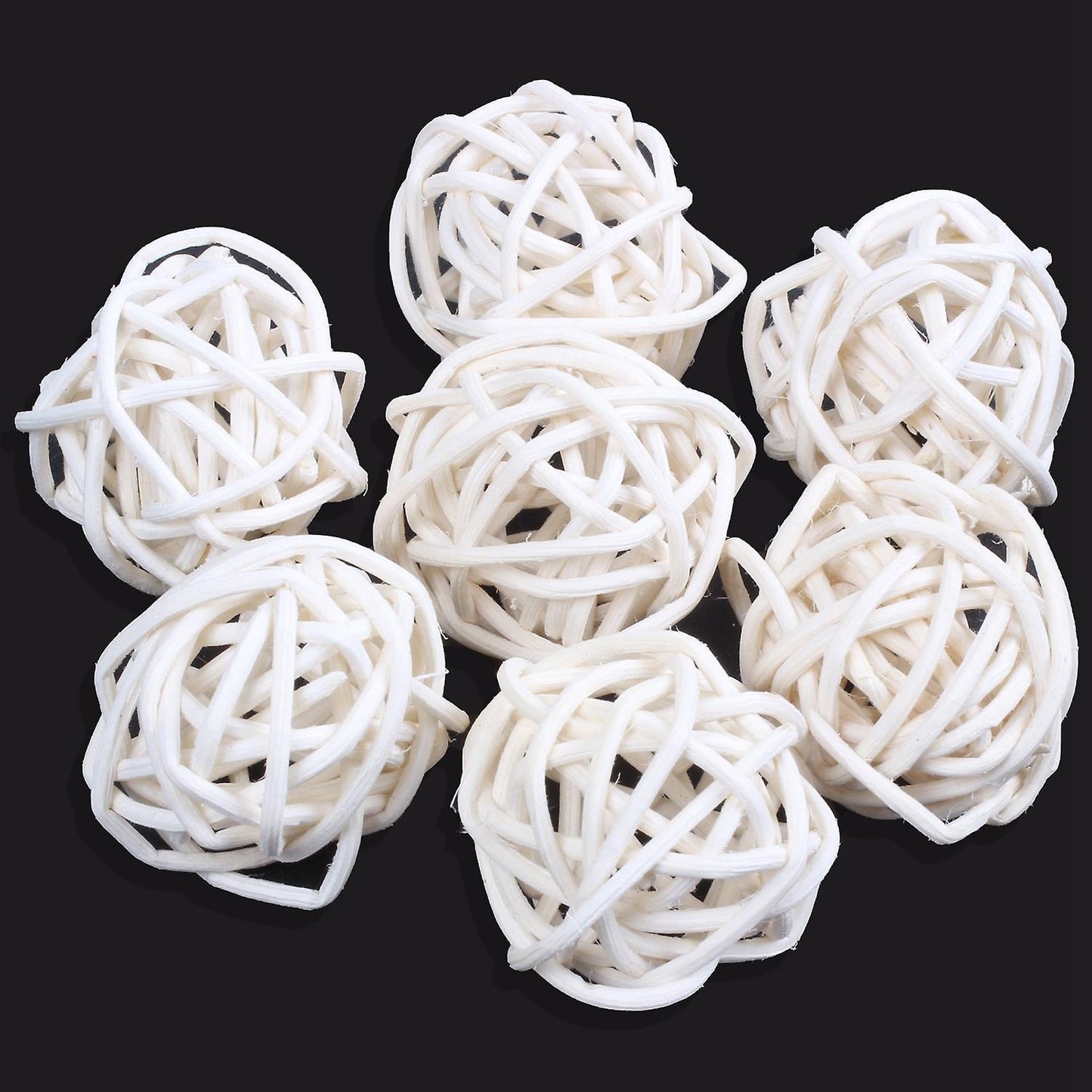 12 Pcs 3cm Rattan Wicker Ball for Wedding Decoration White
