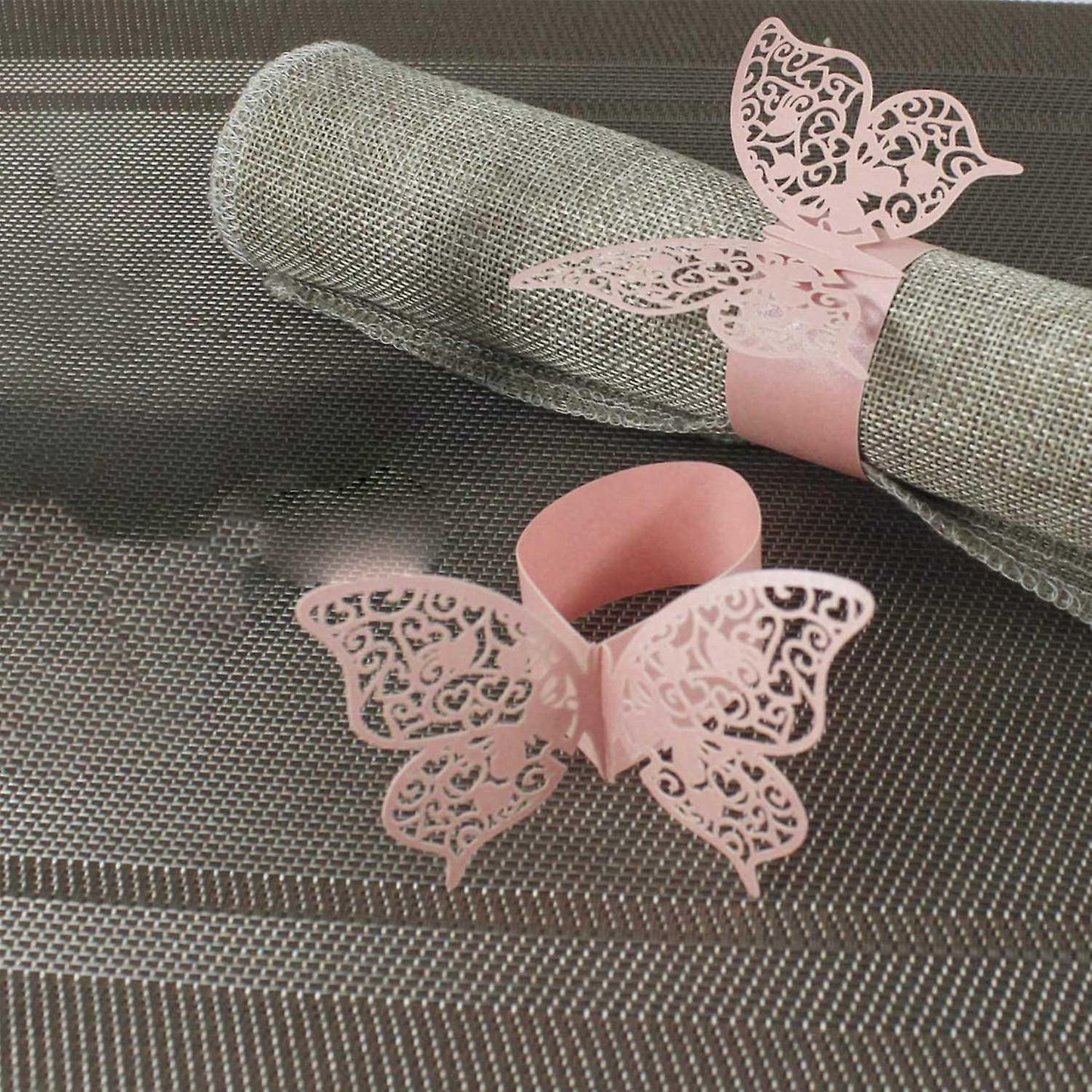 50pcs 3d Butterfly Paper Napkin Rings for Weddings Party Table Decor