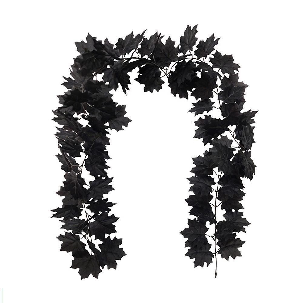 Artificial Maple Leaf Plants Are Decorated for Halloween B