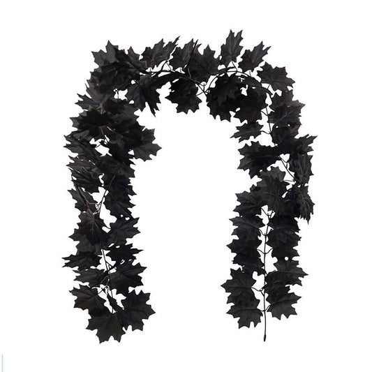 Artificial Maple Leaf Plants Are Decorated for Halloween B