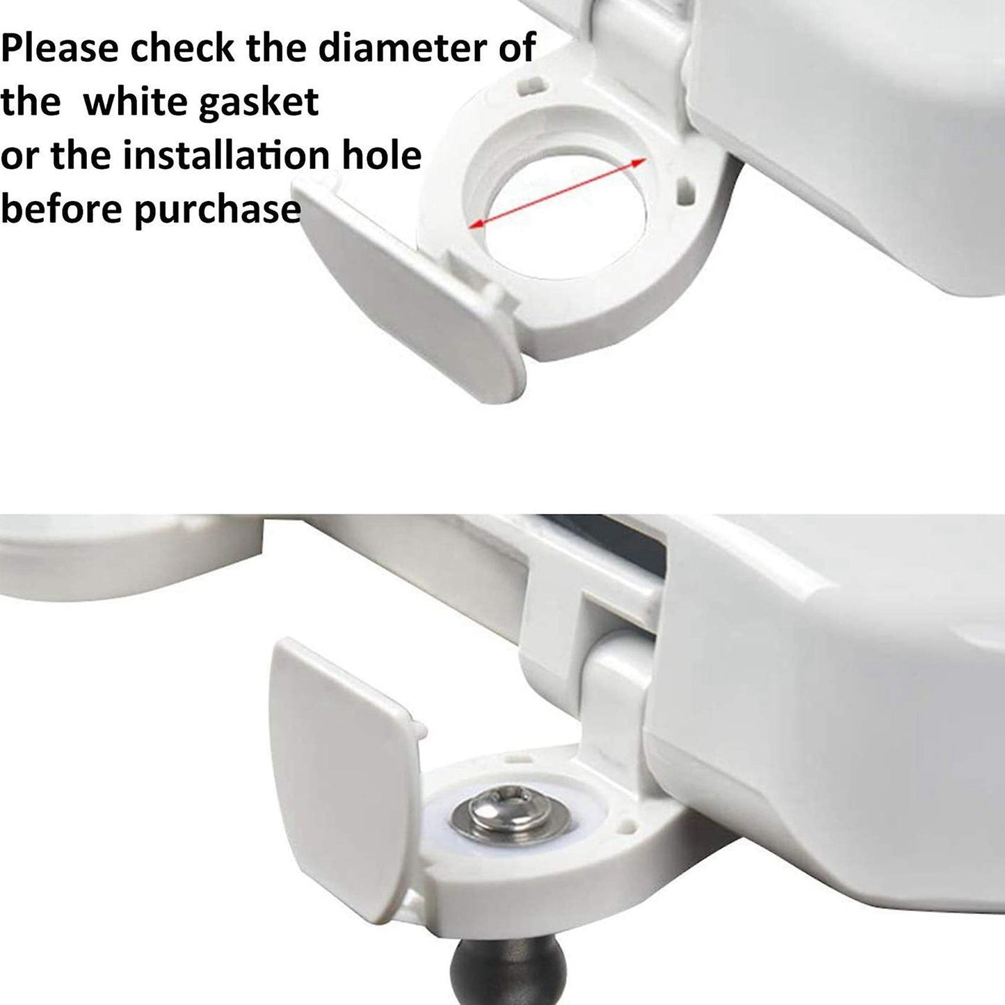 4 Pack Toilet Seat Hinges Bolt Expanding Rubber Top Nuts Screw