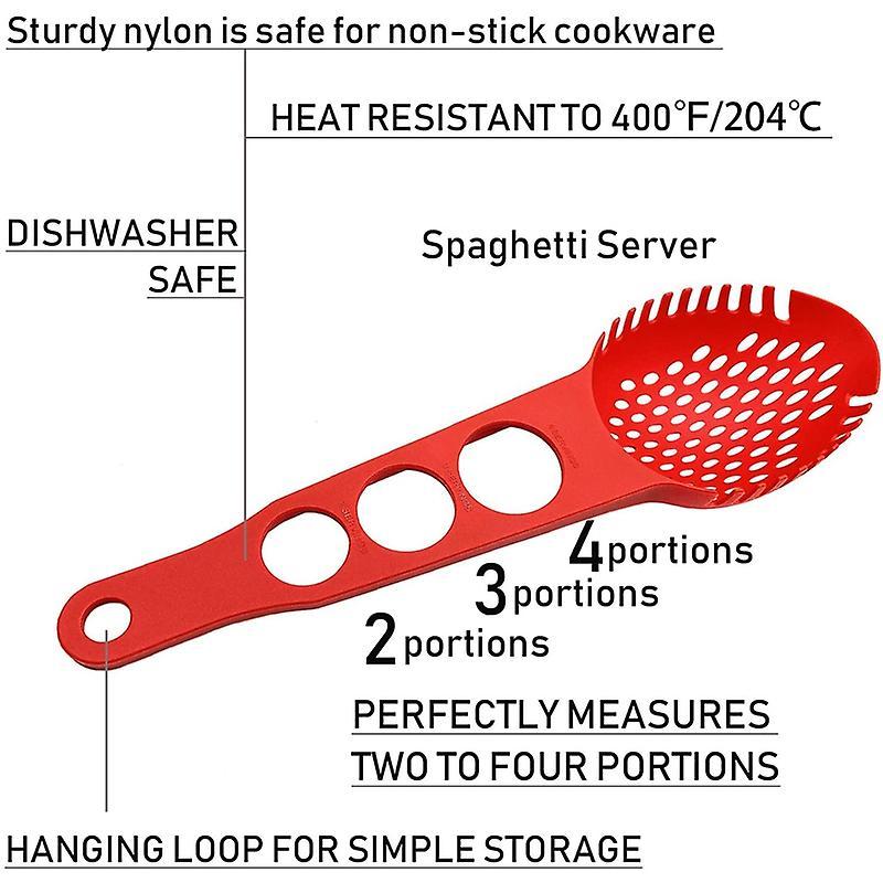 Nylon Spaghetti Server Non-stick Pasta Slotted Spoon Food Strainer