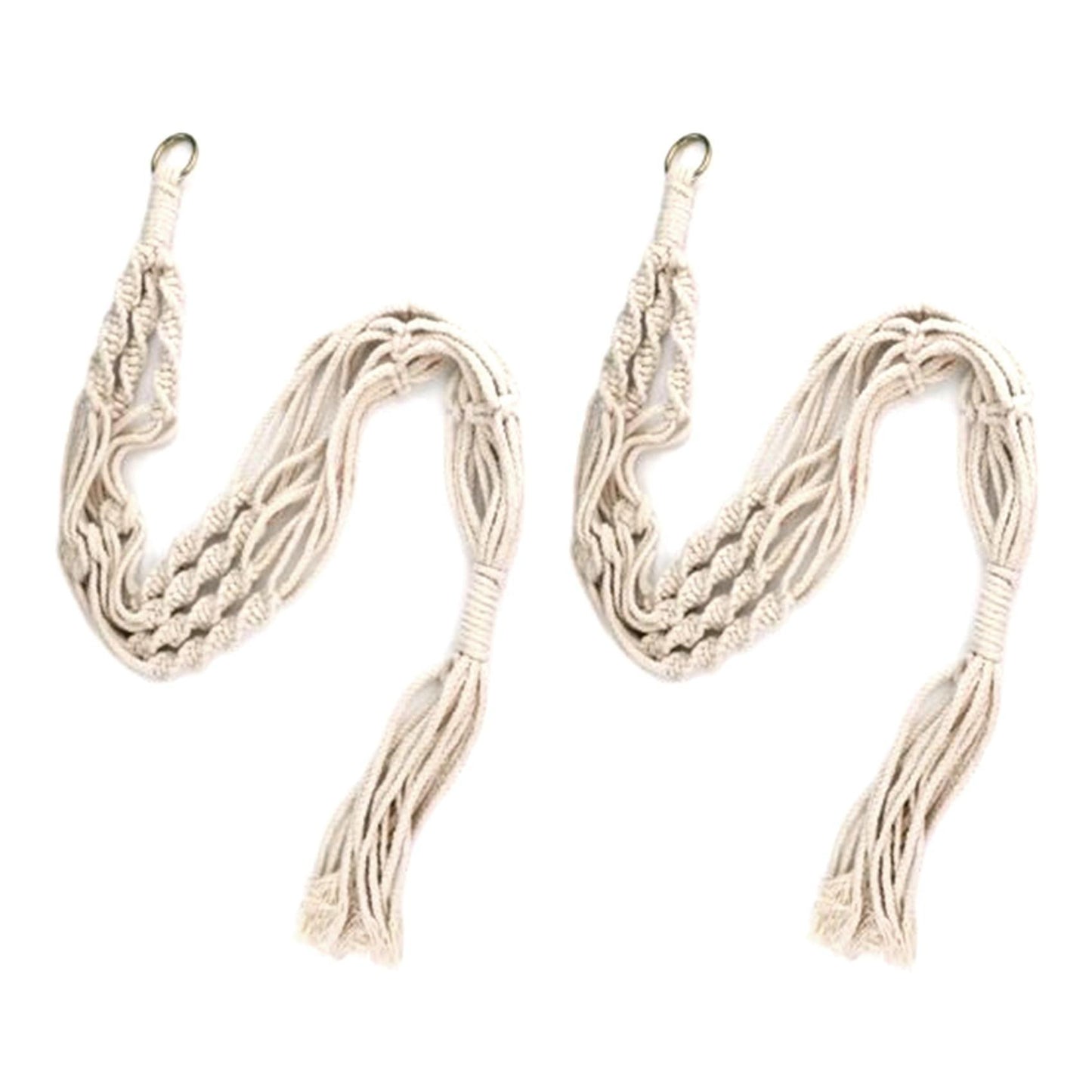 2 Pcs Indoor Hanging Planter Basket Jute Rope Braided Boho Home Decor