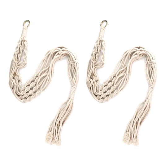 2 Pcs Indoor Hanging Planter Basket Jute Rope Braided Boho Home Decor