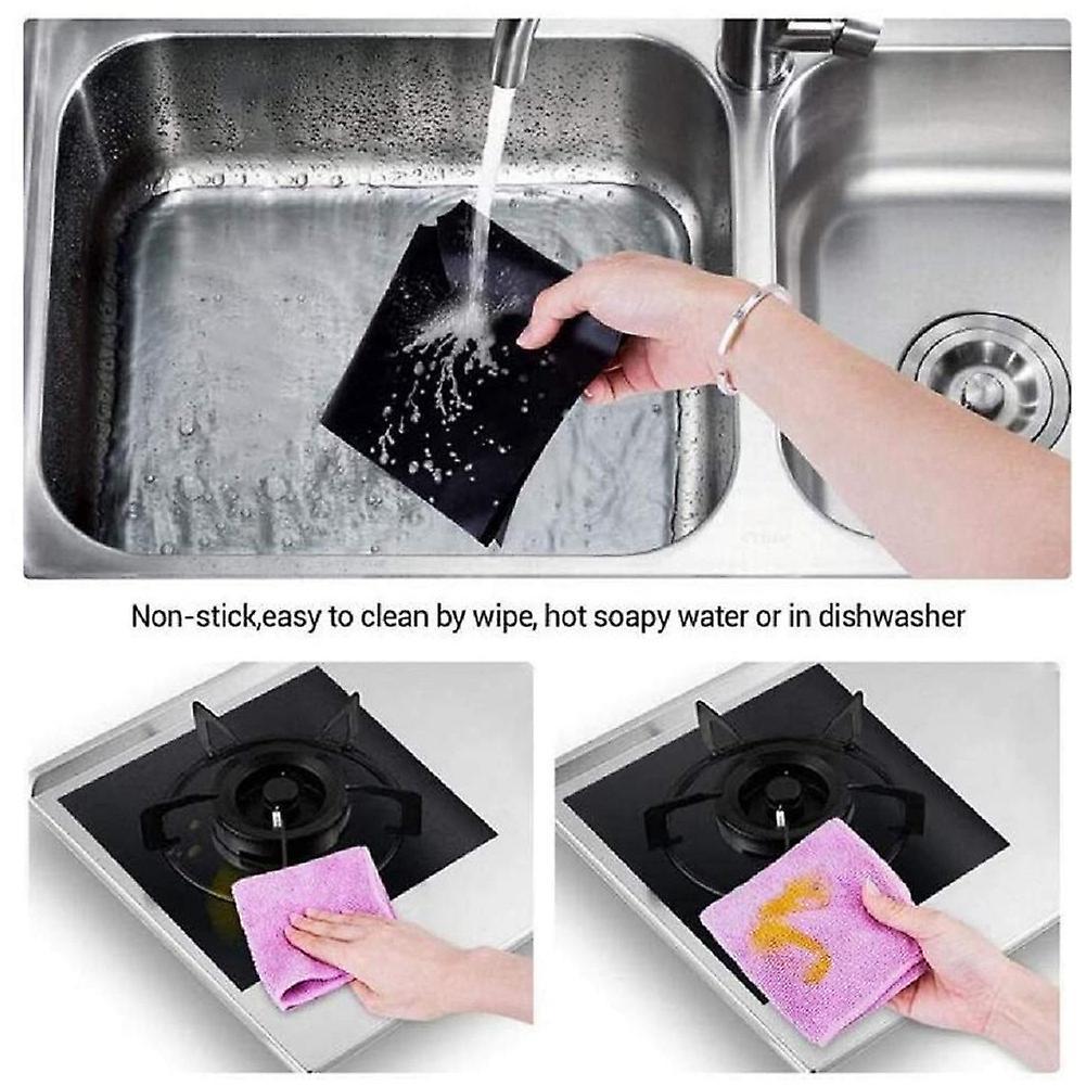 4 Reusable Stove Cover, Non-stick Burner Lining Pad for Gas Stove