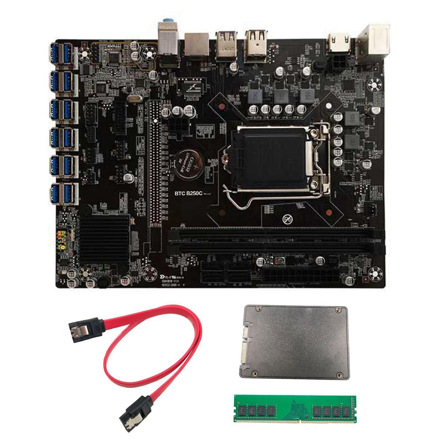 Btc B250c Mining Motherboard with Ddr4 4gb 2666mhz Memory