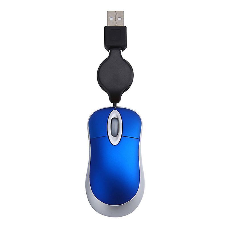 Usb Wired Mouse Cable Tiny Small Mouse for Windows 98(blue)