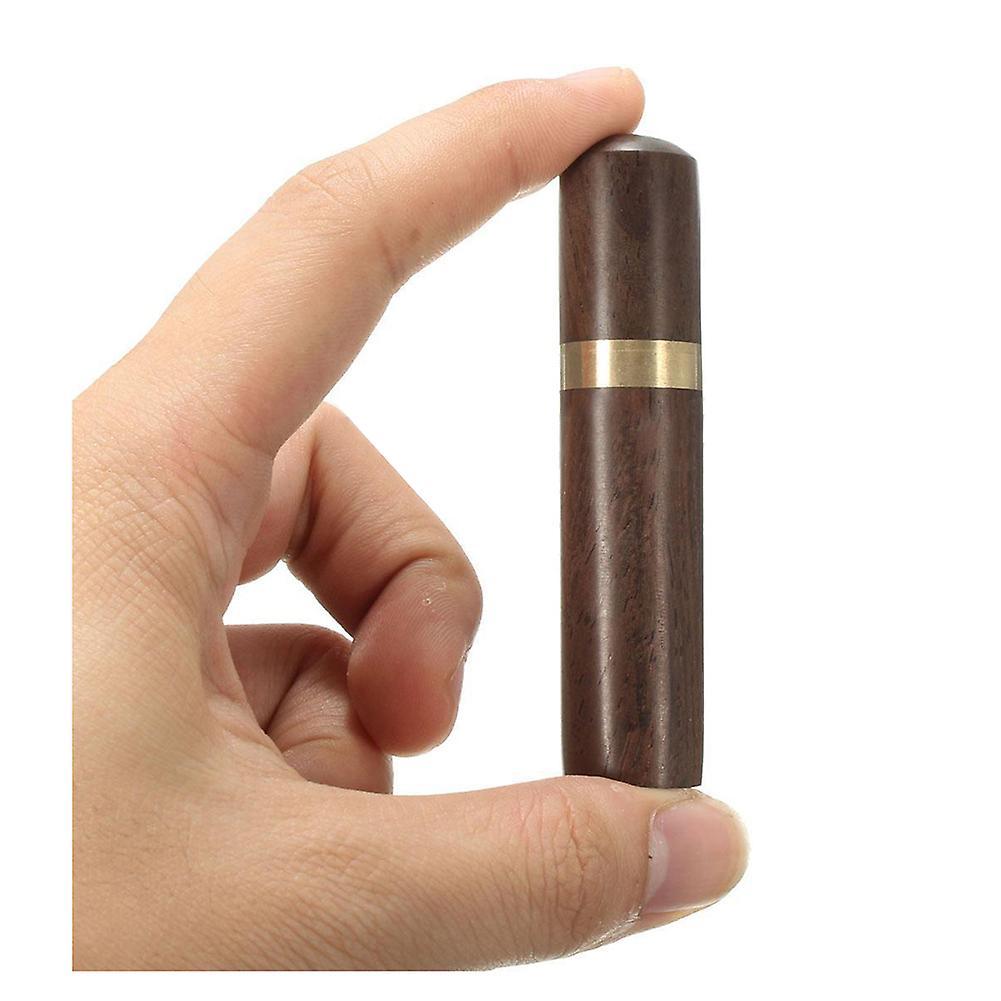 Ebony Wood Toothpick Holder Bucket Portable Craft Handmade 8*1.8cm