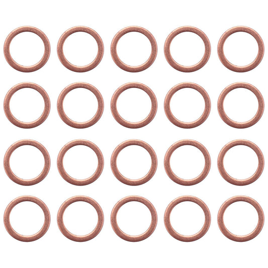 10mmx14mmx1.5mm Copper Crush Washer Flat Ring Gasket Fitting 20 Pcs