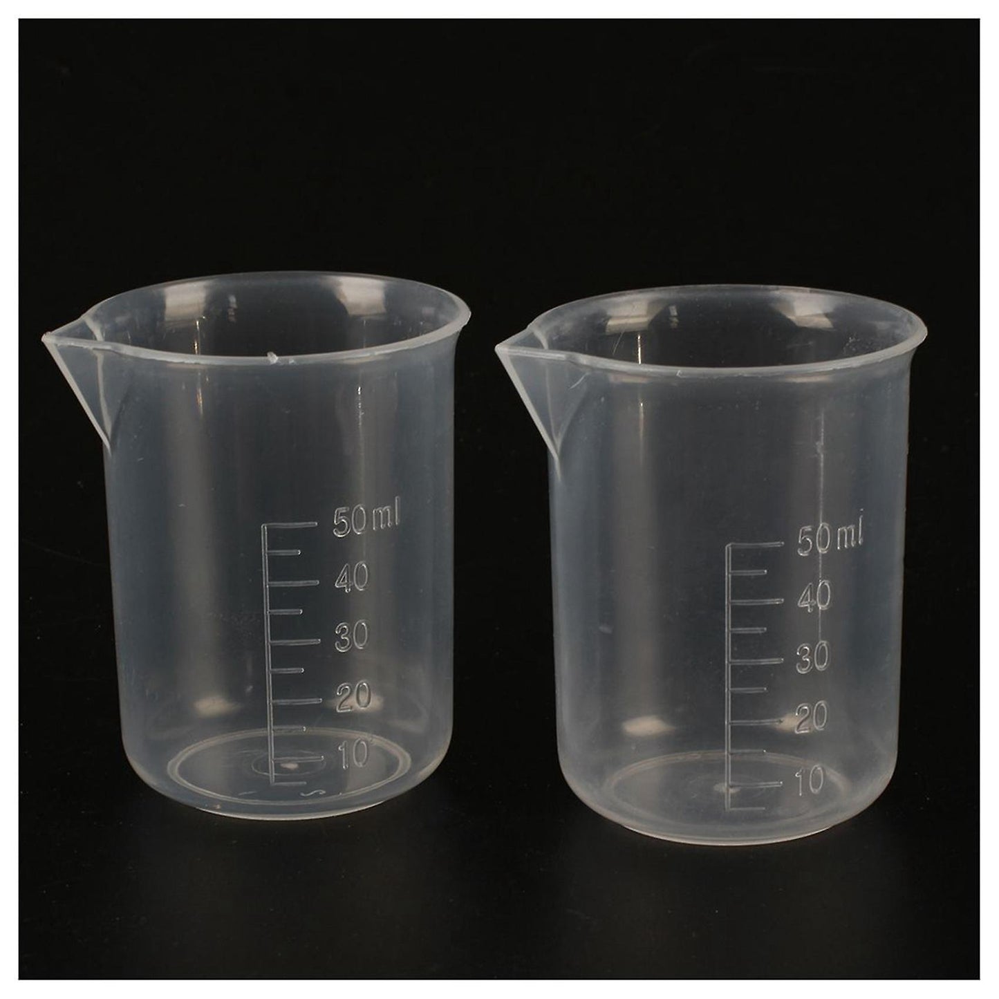 4 Pcs 50 Ml Laboratory Plastic Water Liquid Measuring Cup Transparent